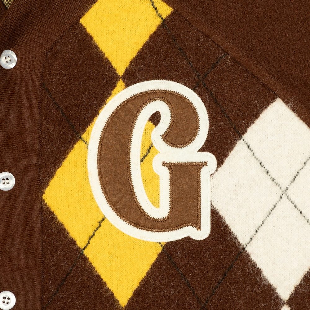 MONARCH ARGYLE BASEBALL JERSEY Brown Multi