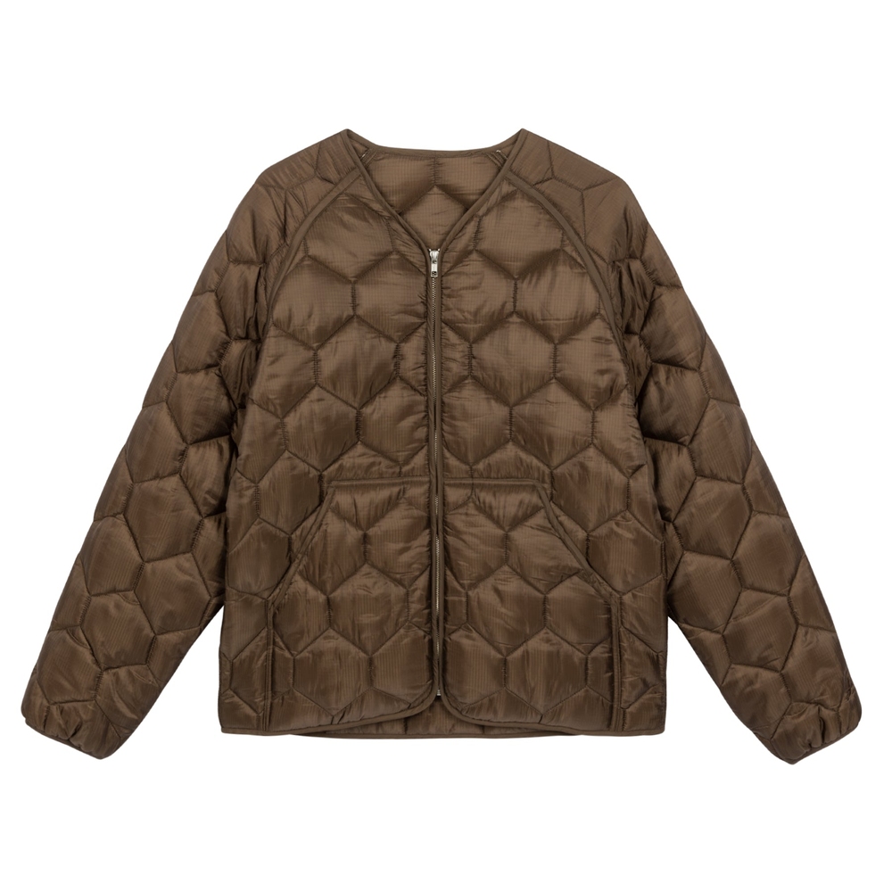 HONEYCOMB QUILTED JACKET Brown