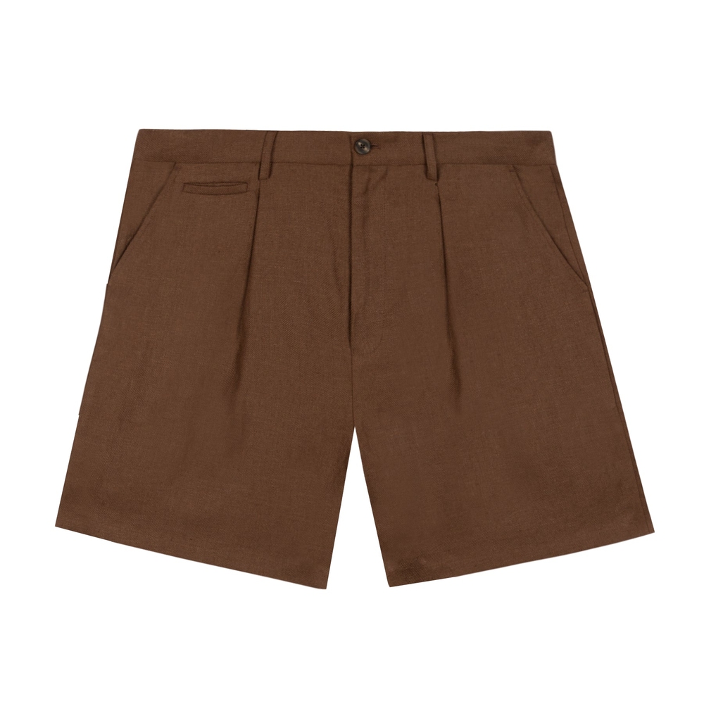 GRAND LOGO LINEN SHORT Brown