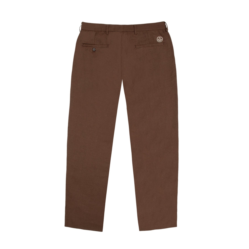 GRAND LOGO LINEN TROUSER Brown