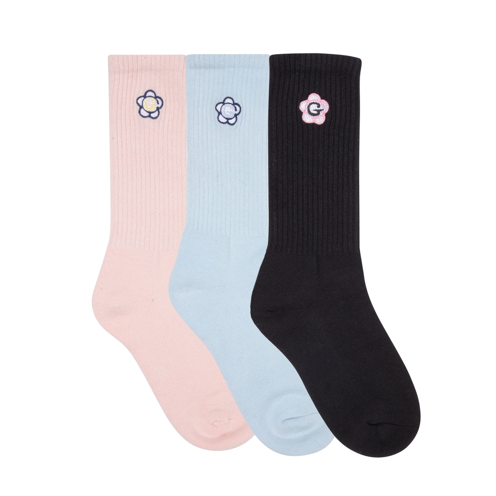 GAYOLA SOCKS 3PK Light Pink/Light Blue/Black