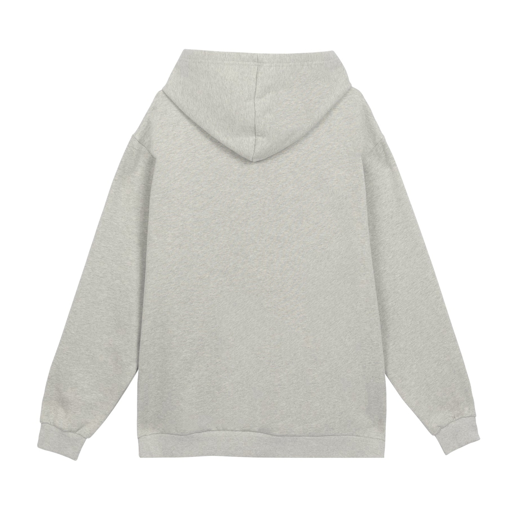 CROCHET FRONT HOODIE Heather Grey