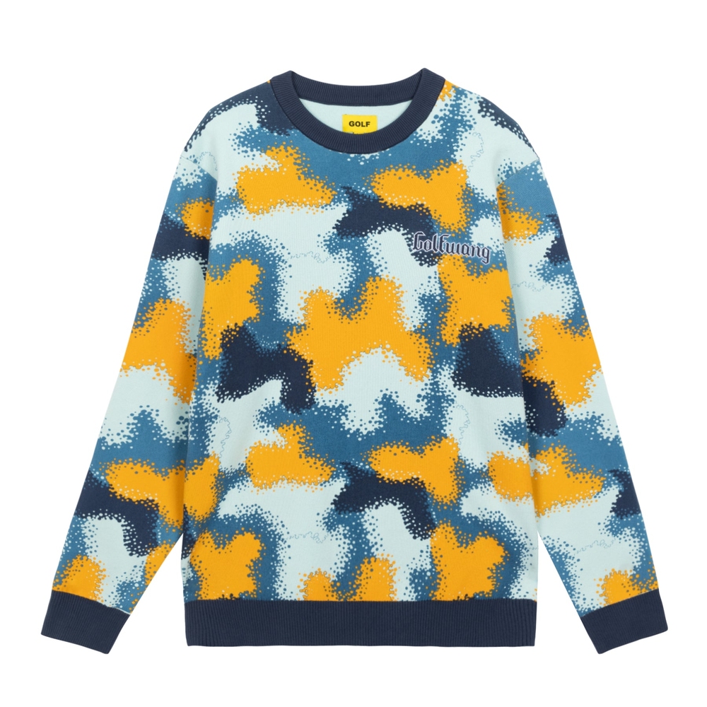 SPRAY CAMO SWEATER Navy Multi