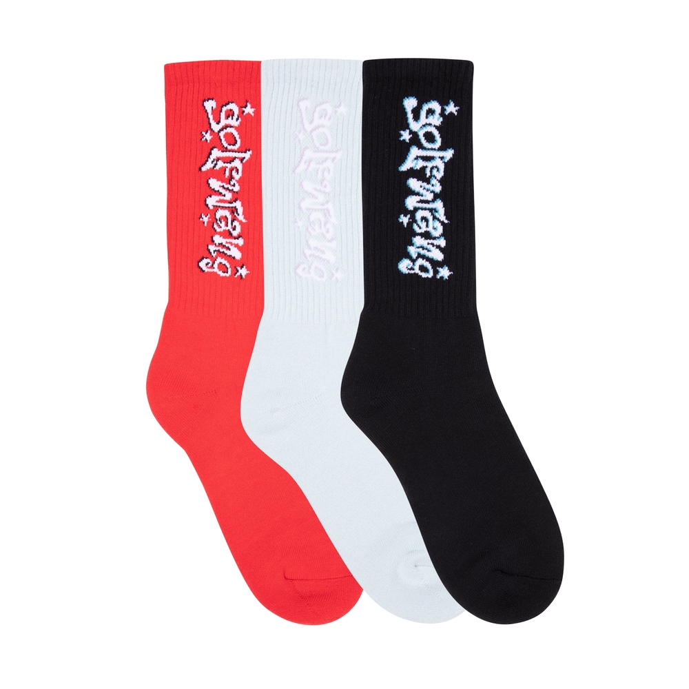 MAJESTIC SOCKS 3PK Red/Light Blue/Black