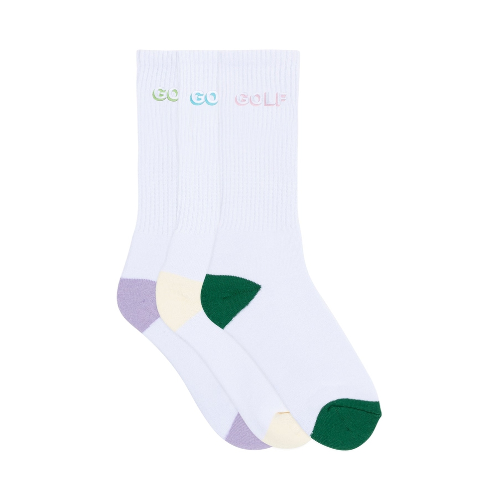 LOGO 3D 2 TONE SOCKS 3PK White