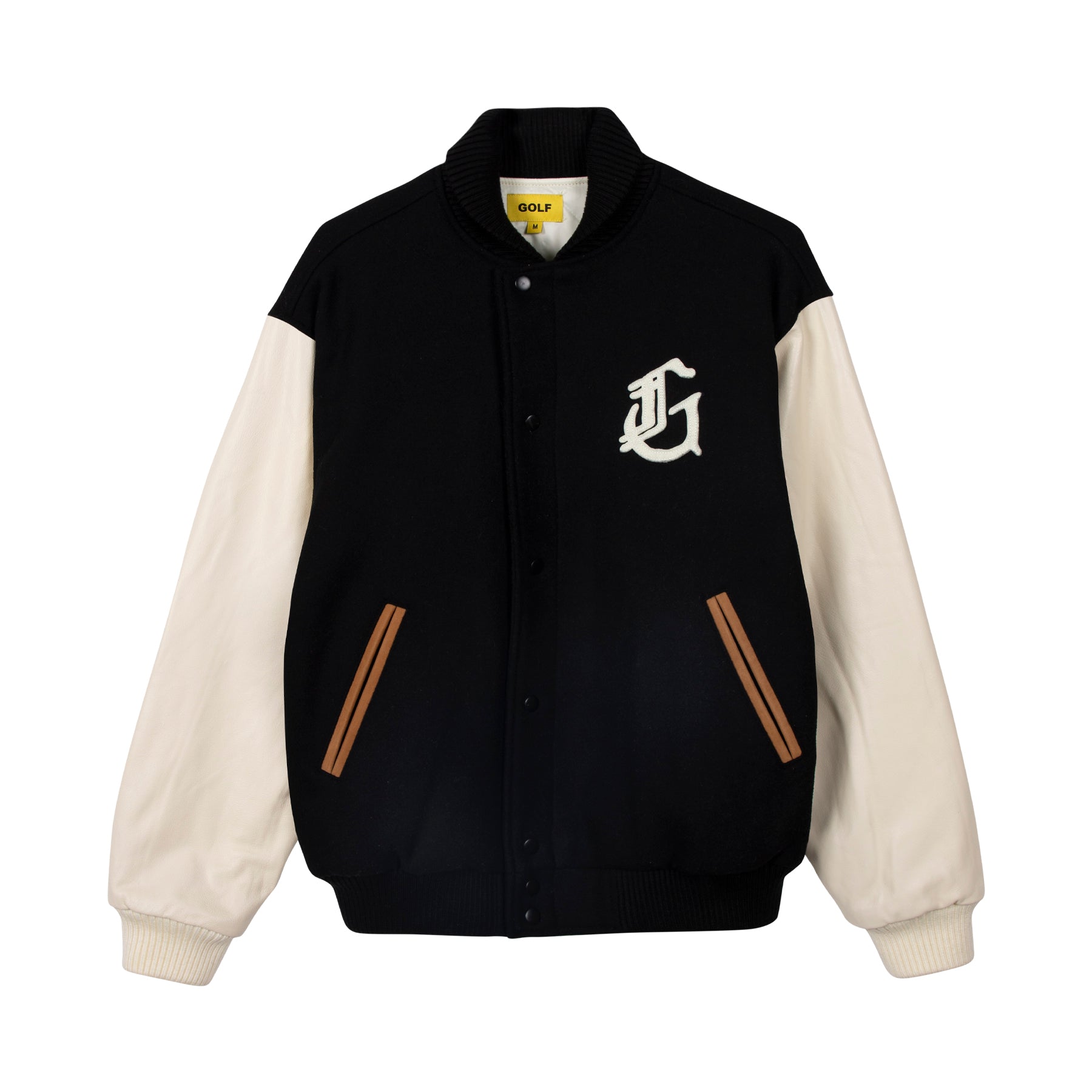 Wool G Letterman Jacket Black - Summer 2022 - Golf Wang