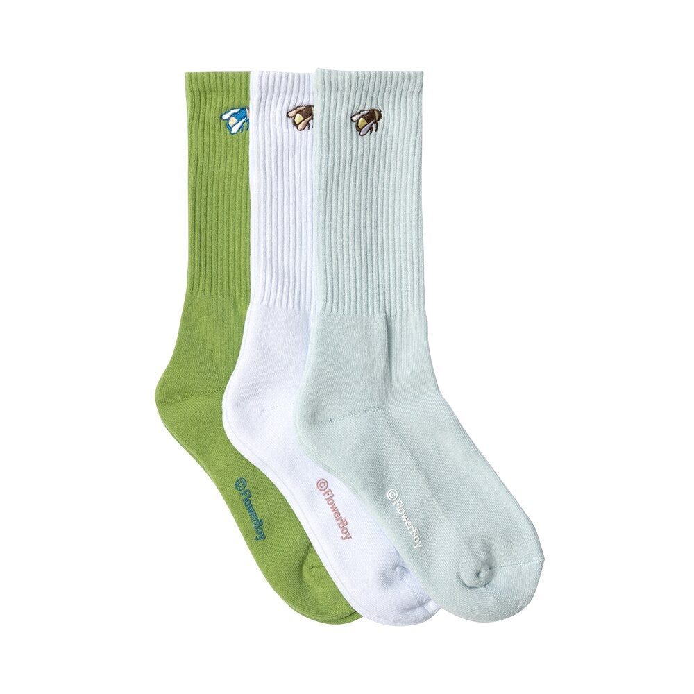 BEE SOCKS 3PK Blue/White/Green